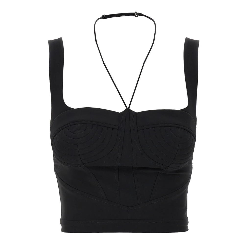 Nensi Dojaka Black Ndss25top084 Shaped Bustier Top - Female - Sleeveless Tops - 2XS - Tops