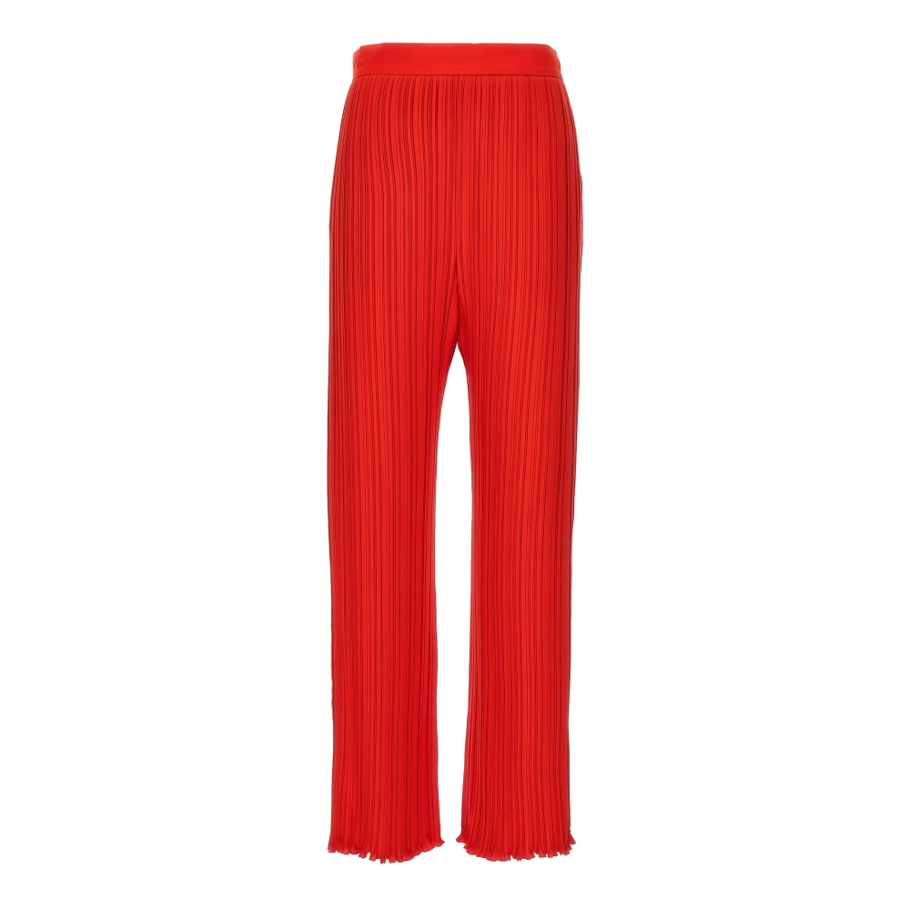 Lanvin Women's Red Wide Trousers, S, Pleated Trousers