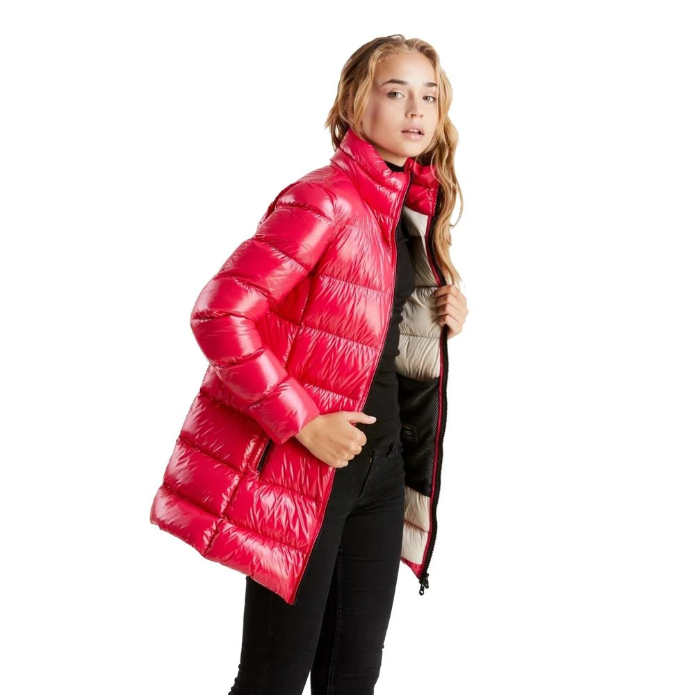 RefrigiWear Glanzende Fuchsia Donsjas met Ritssluiting Pink Dames