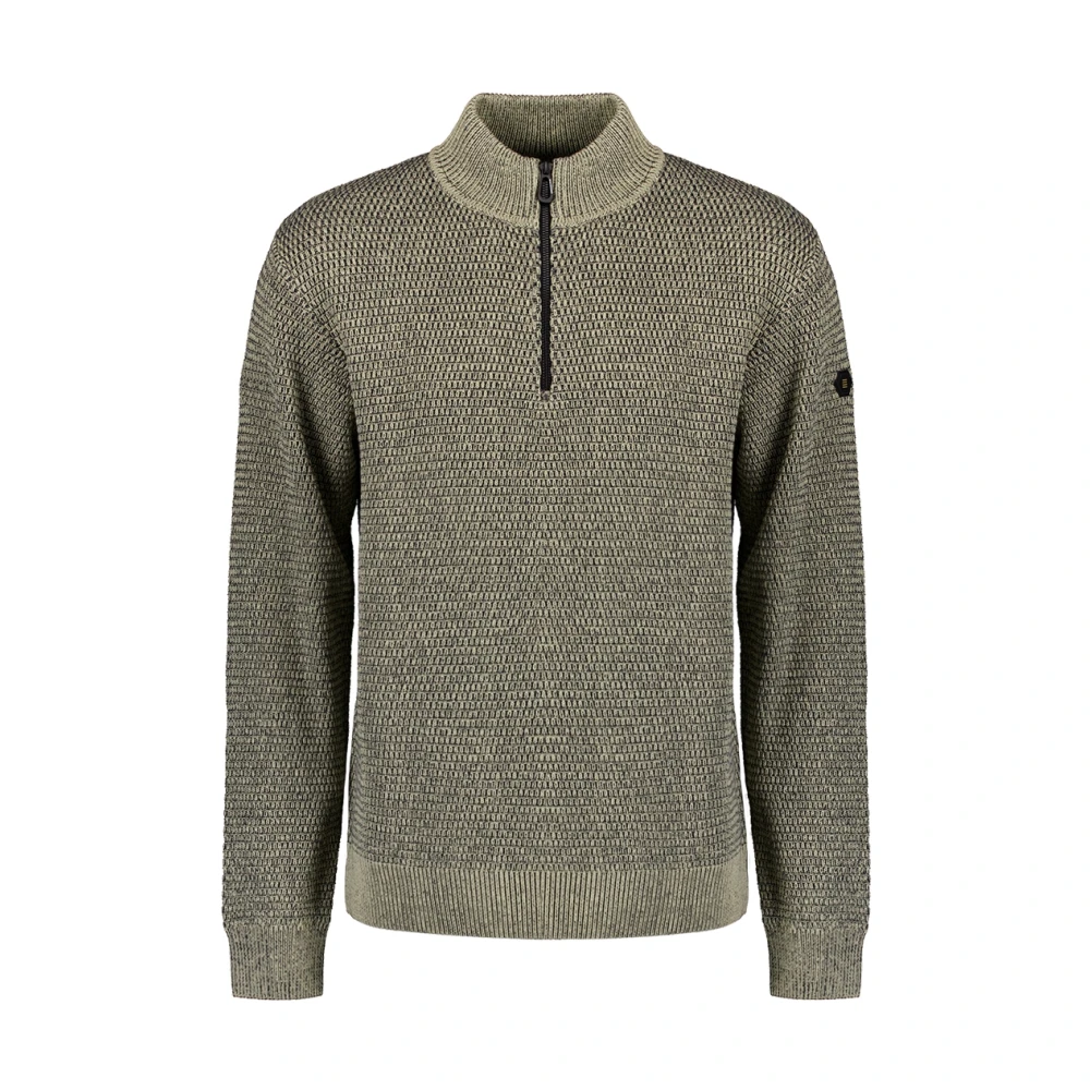 No Excess Melange Half-Zip Pullover Stijlvol Comfort Gray Heren