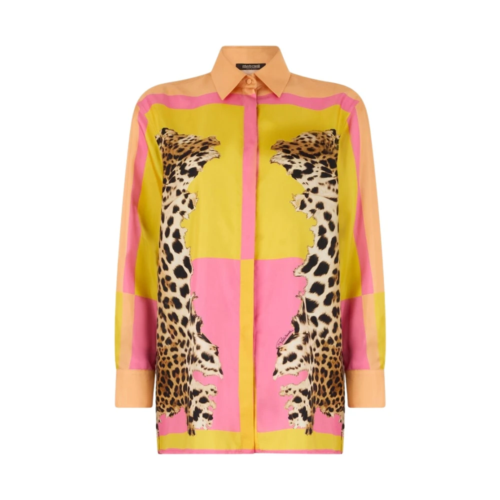 Roberto Cavalli Women's Multicolor Silk Shirt With Cavalli Pop Print - Shirts - M - Blouses & Shirts
