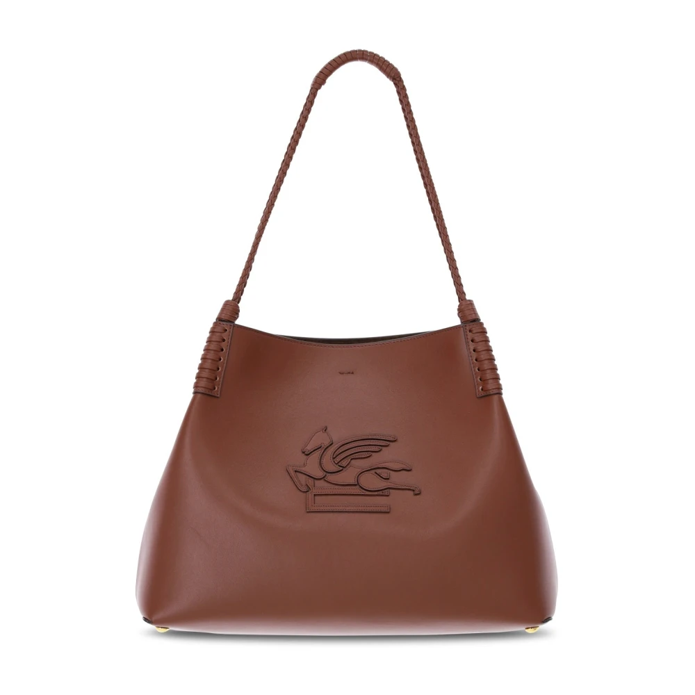 ETRO Handgeweven Shopper Libra met leren details Brown Dames