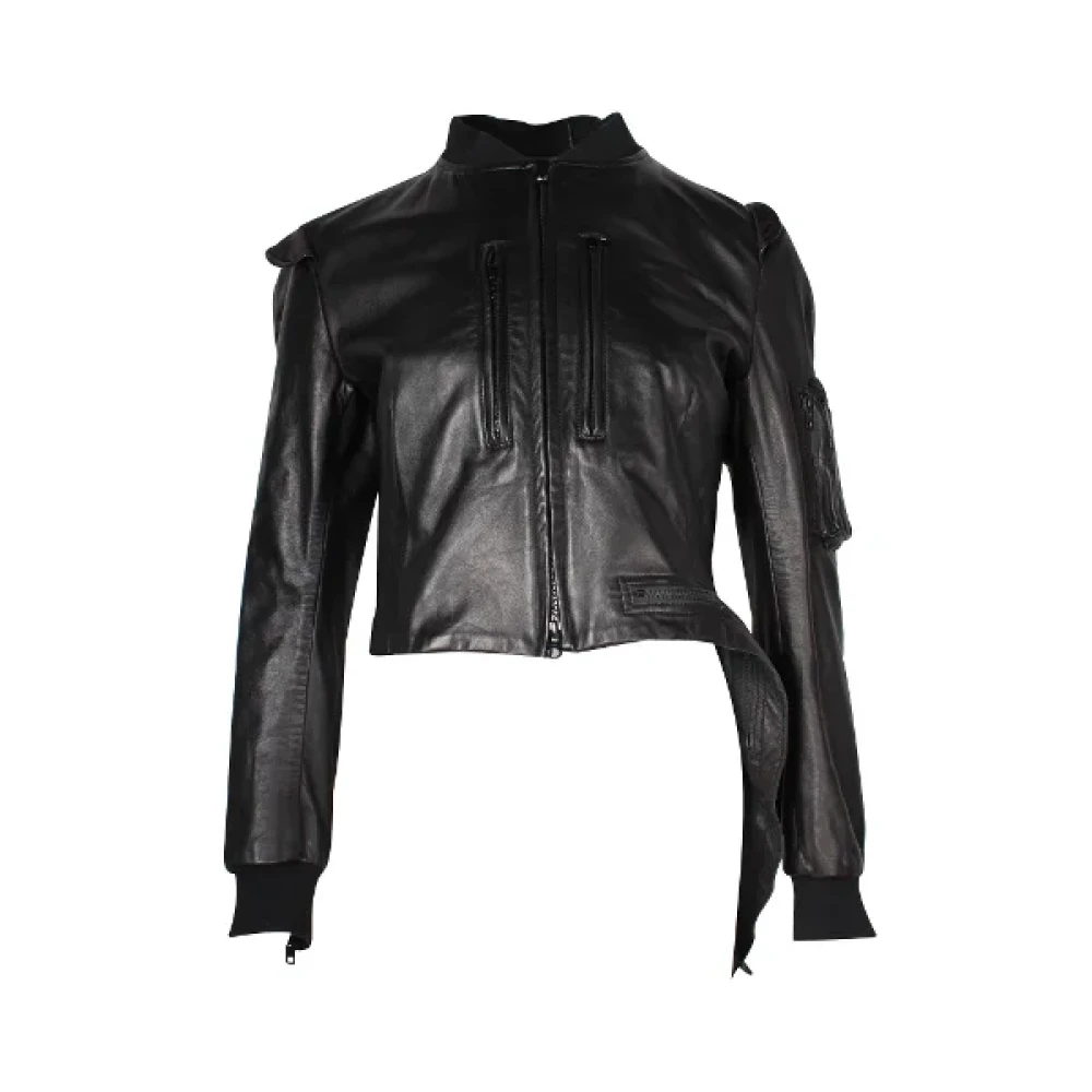 Yohji Yamamoto Pre-owned Leather outerwear Black Dames