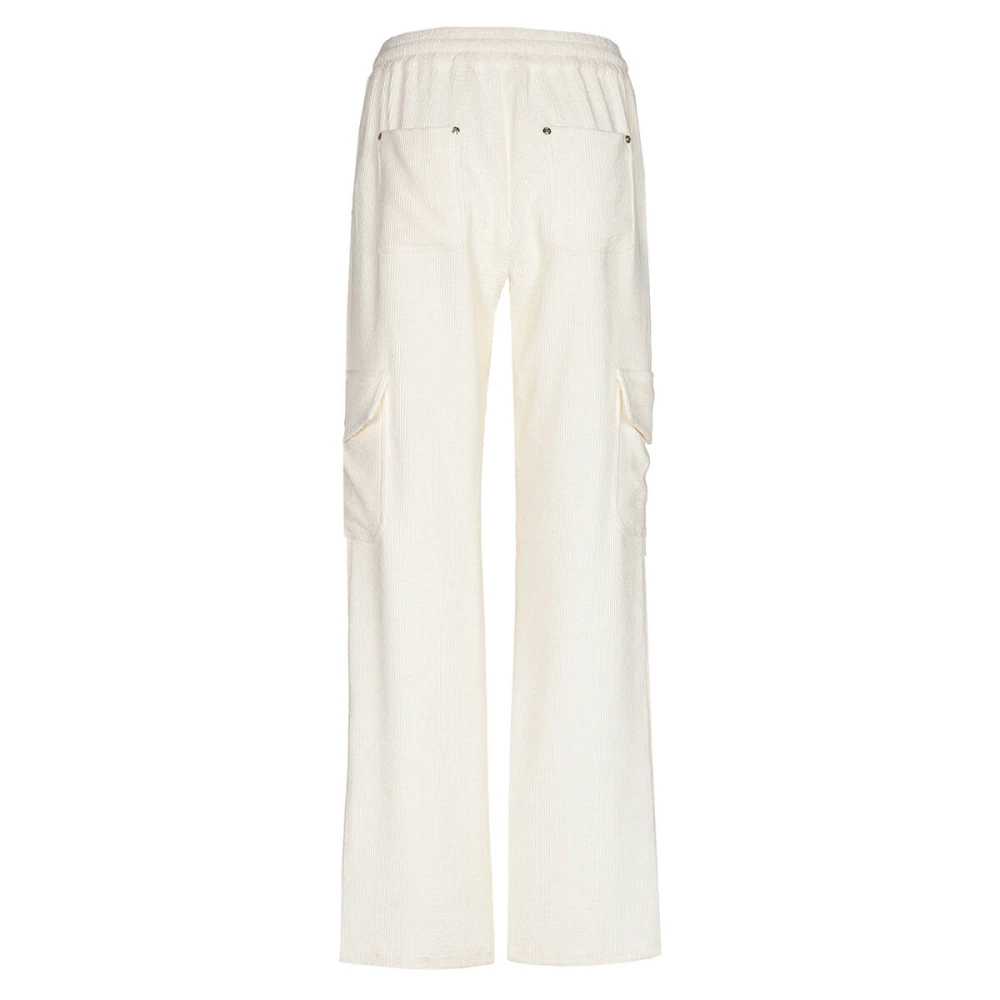 Caroline Biss Ribfluweel Comfort Broek White Dames
