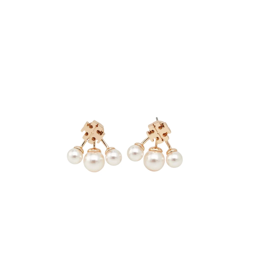 Tory Burch Women's White Kira Pearl Front-Back Earrings
