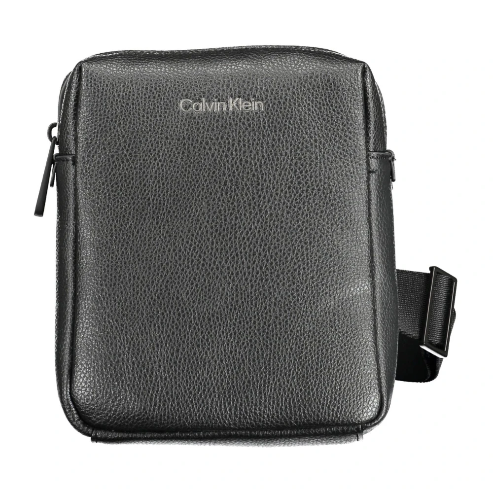 Calvin Klein Zwarte Polyester Schoudertas met Verstelbare Band Black Heren