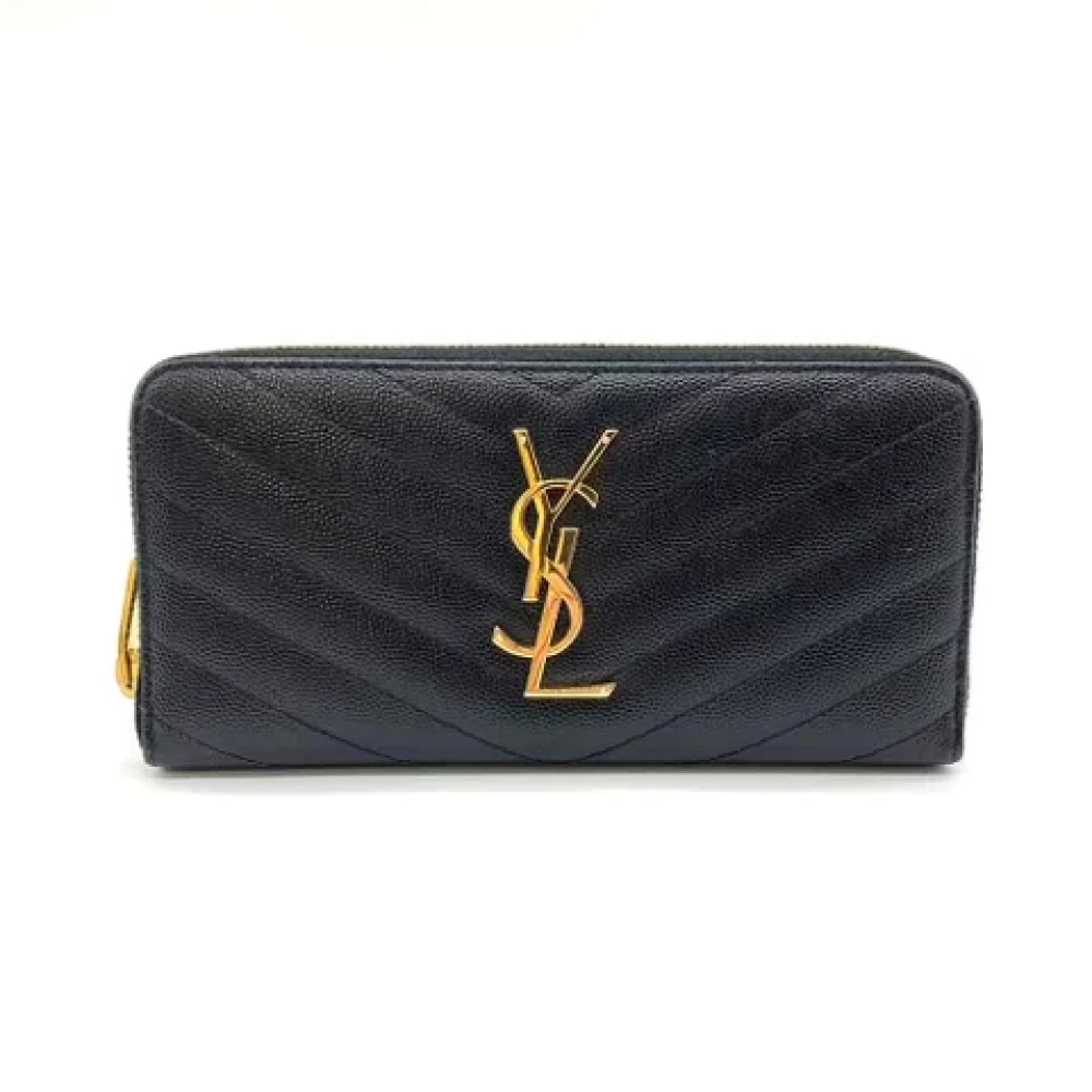 Yves Saint Laurent Vintage Pre-owned Leather wallets Black Dames