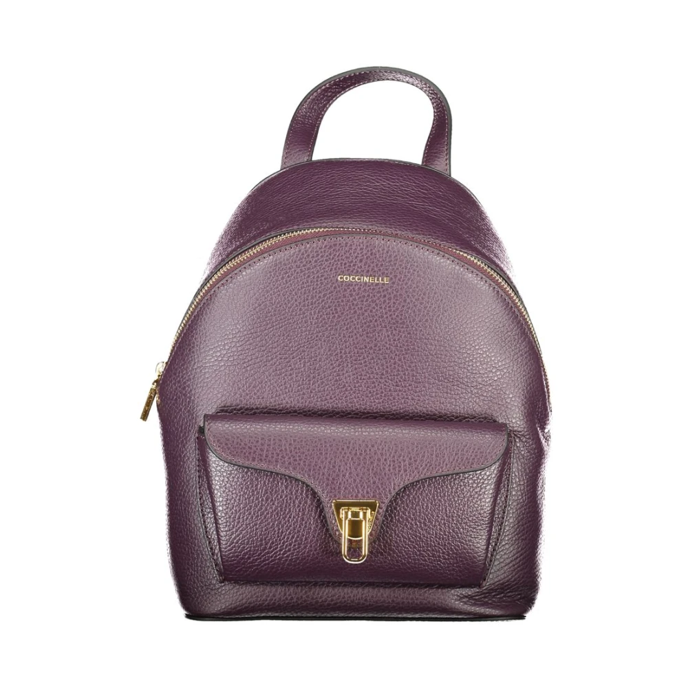 Coccinelle Women's Purple Backpacks, One Size, Leather Backpack Beat Generation