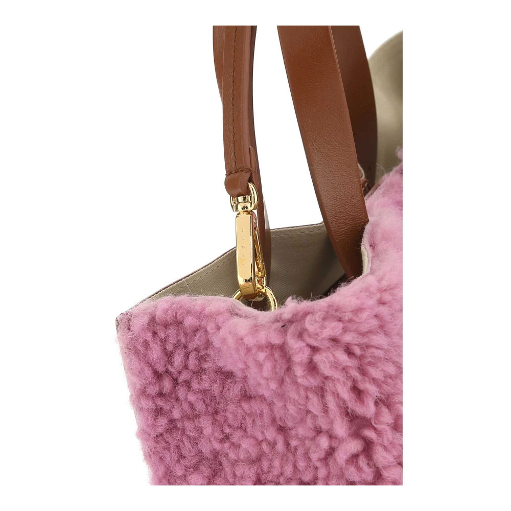 Marni Teddy Leren Winkelmand Purple Dames