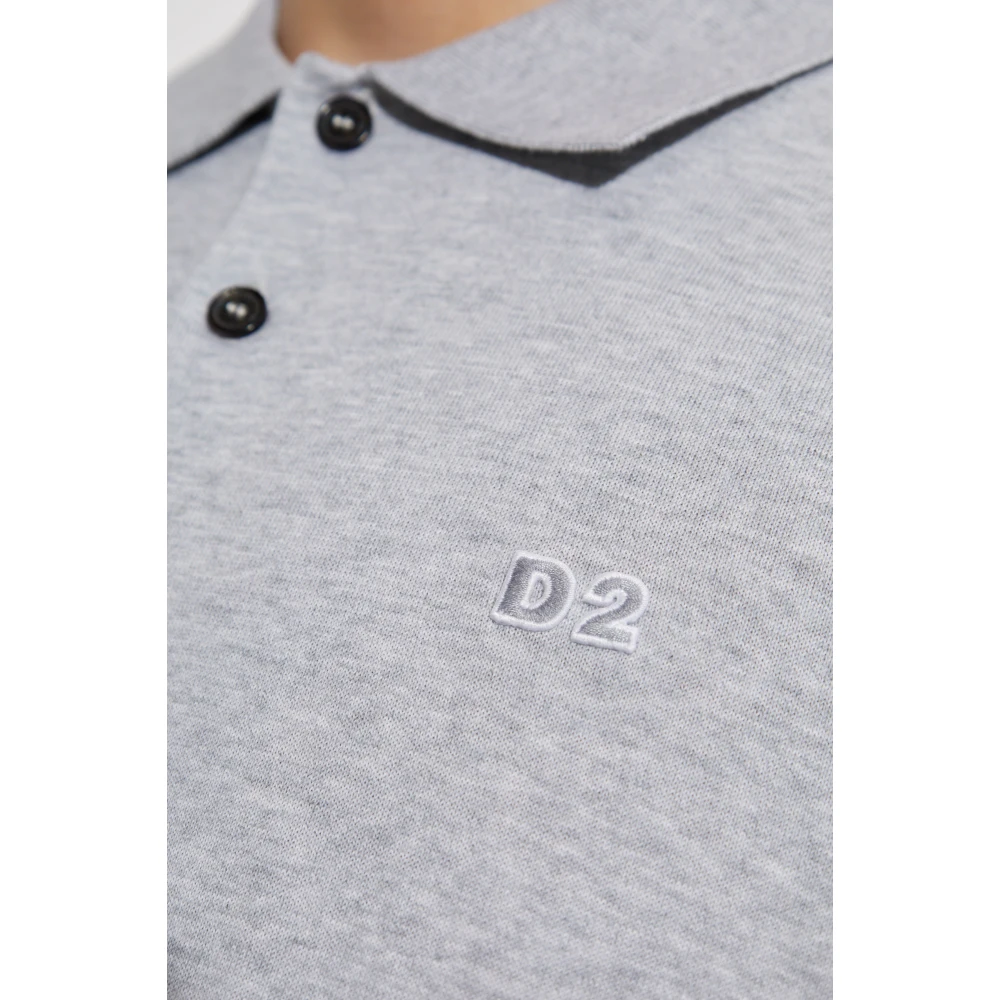 Dsquared2 Katoenen polo met logo Gray Heren