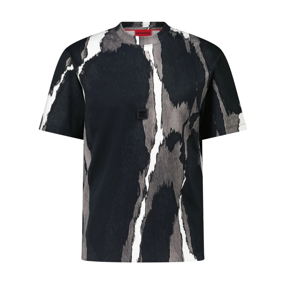 Hugo Boss Abstract Design T-Shirt Black Heren