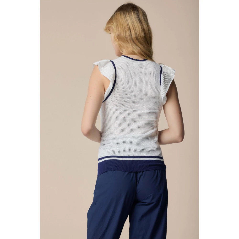 Kocca Stijlvolle Ronde Hals Gebreide Kleding White Dames