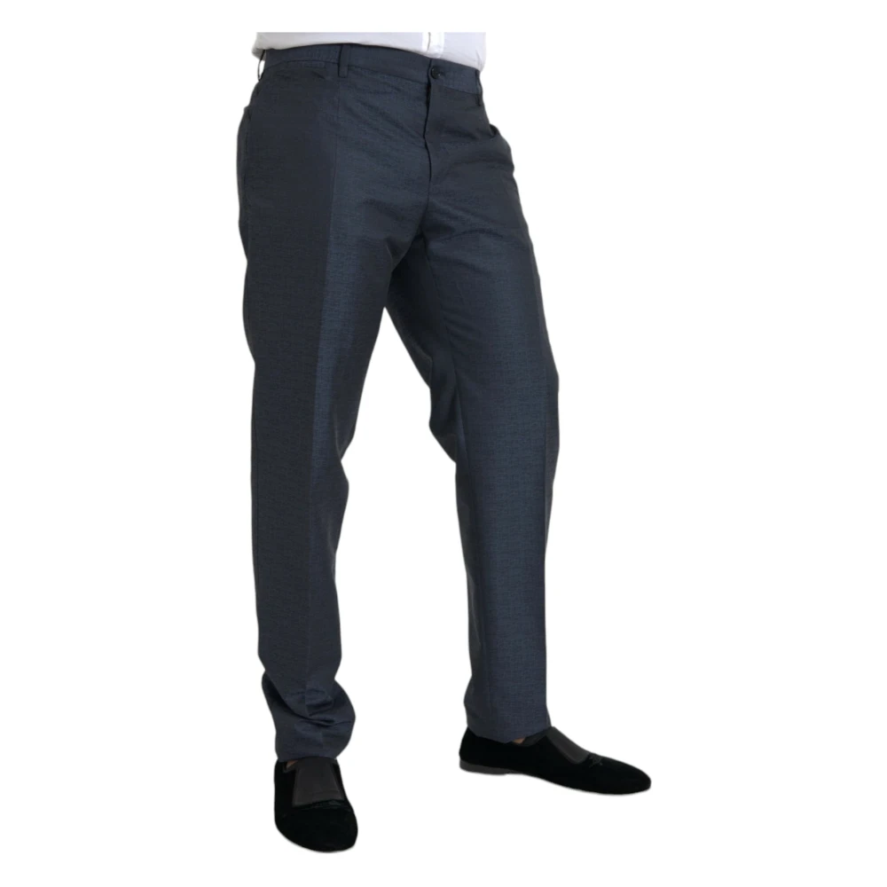 Dolce & Gabbana Blauwe Wol Heren Skinny Jurk Broek Blue Heren