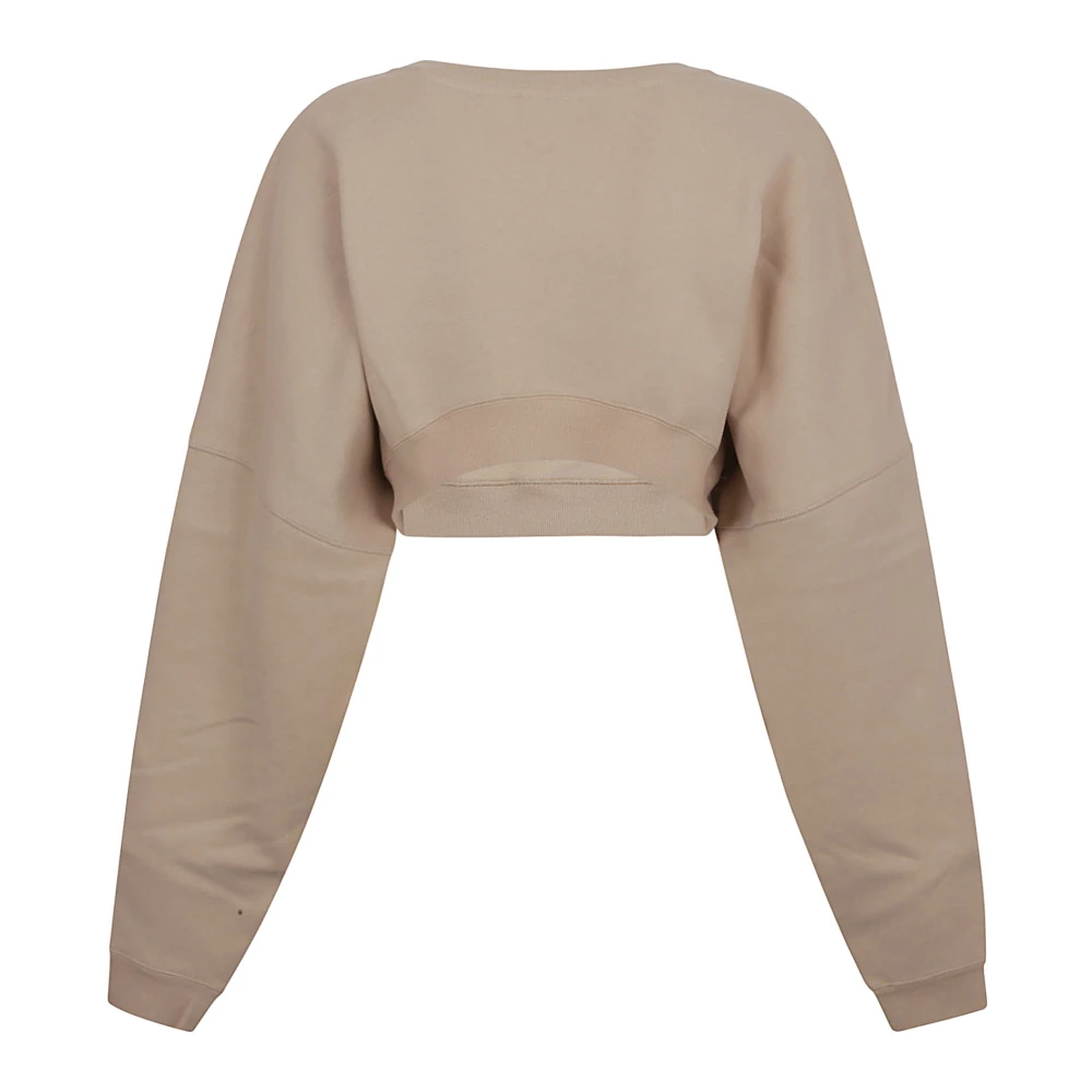 Saint Laurent Cropped Sweat Sweaters Beige Dames