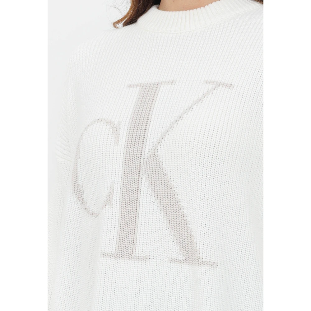 Calvin Klein Jeans Witte trui met CK-logo White Dames