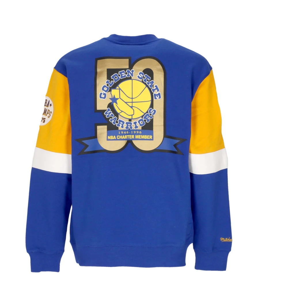 Mitchell & Ness NBA All Over Crew Sweatshirt Blue Heren