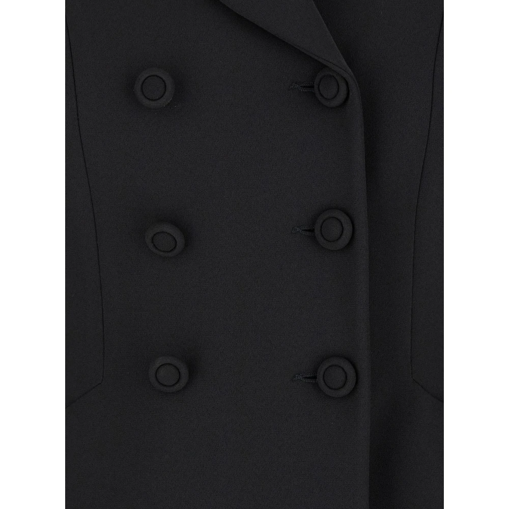 Plain Units Zwarte Double-Breasted Jas Black Dames