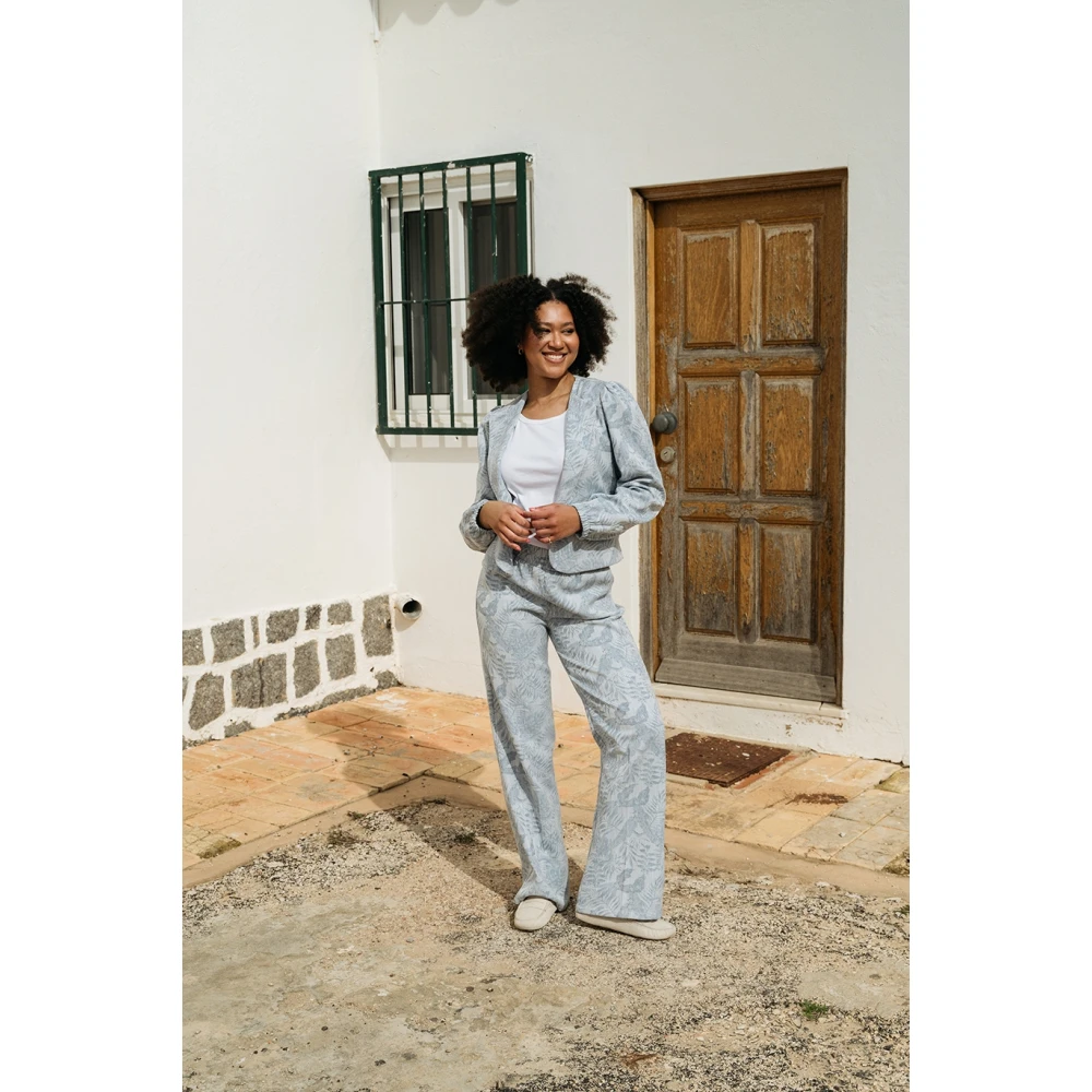 &Co Woman Wijde Broek Zomerse Stijl Blue Dames