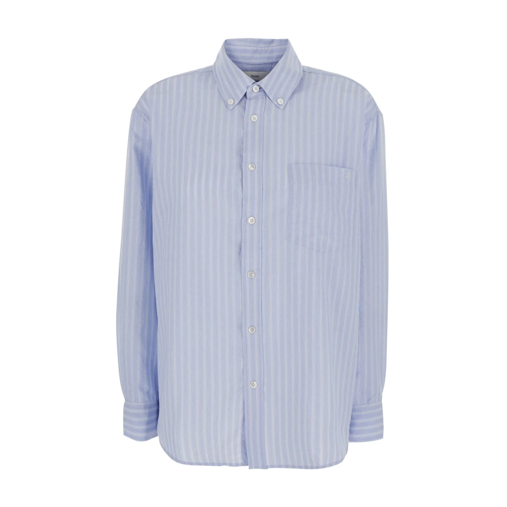 Dunst Women's Blue Classic Striped Bd Overshirt - Shirts - M - Blouses & Shirts