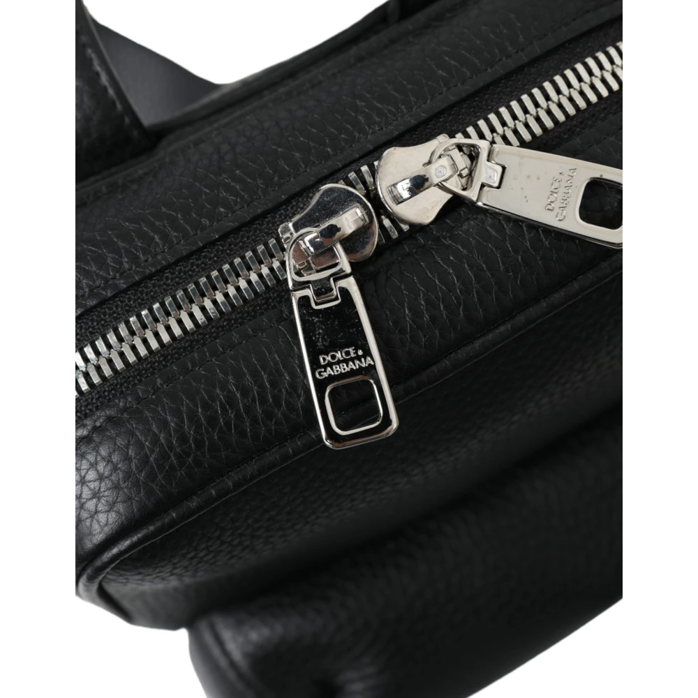 Dolce & Gabbana Elegante zwarte leren rugzak Black Heren