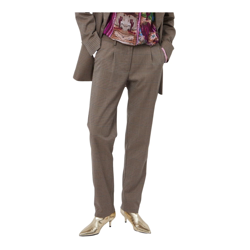 Silvian Heach Vrouw Bruin Broeken Dames, M, Polyester, Geruite Broek