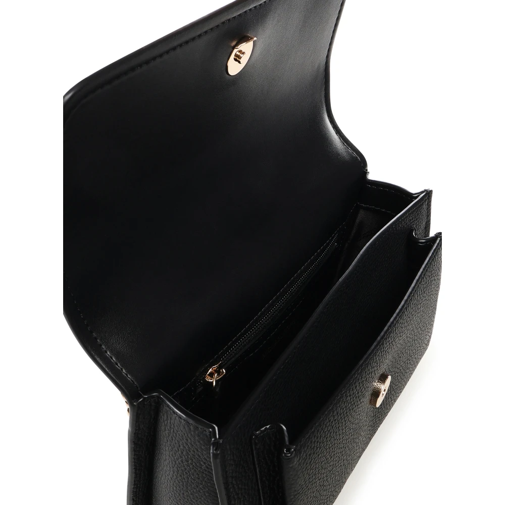 Michael Kors Zwarte leren schoudertas met logo Black Dames