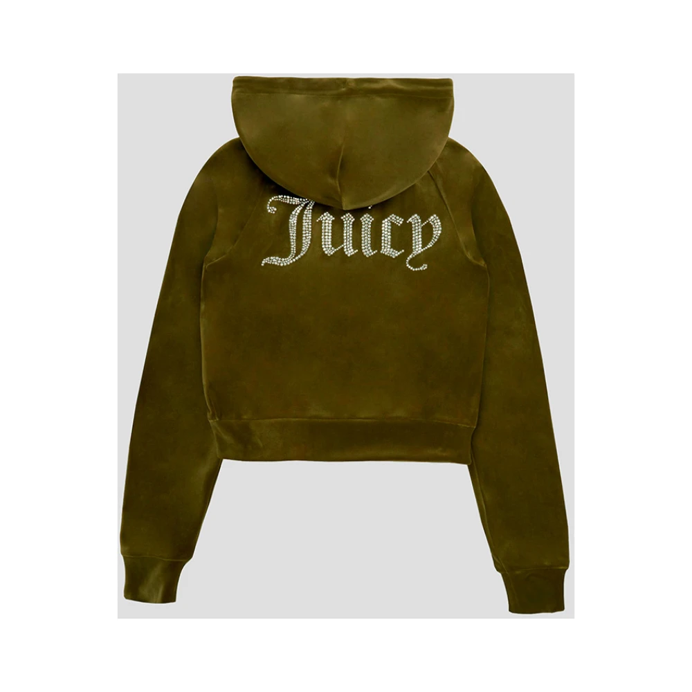 Juicy Couture Fluwelen Hoodie in Groen Green Dames