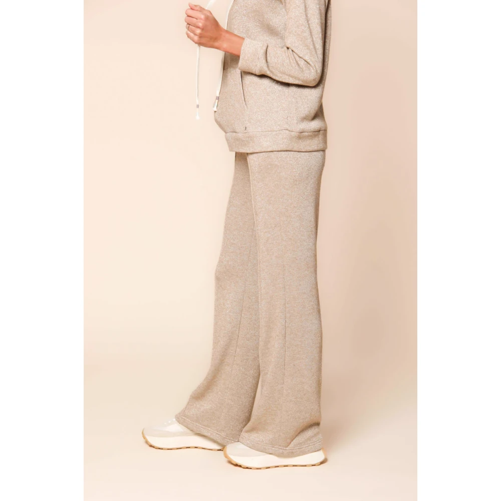 Mason's Lurex Chino Broek Straight Fit Beige Dames
