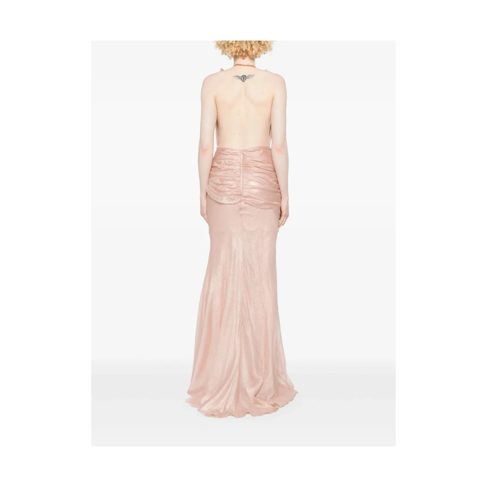 Maria Lucia Hohan Roze Halternek Open Rug Jurk Pink Dames