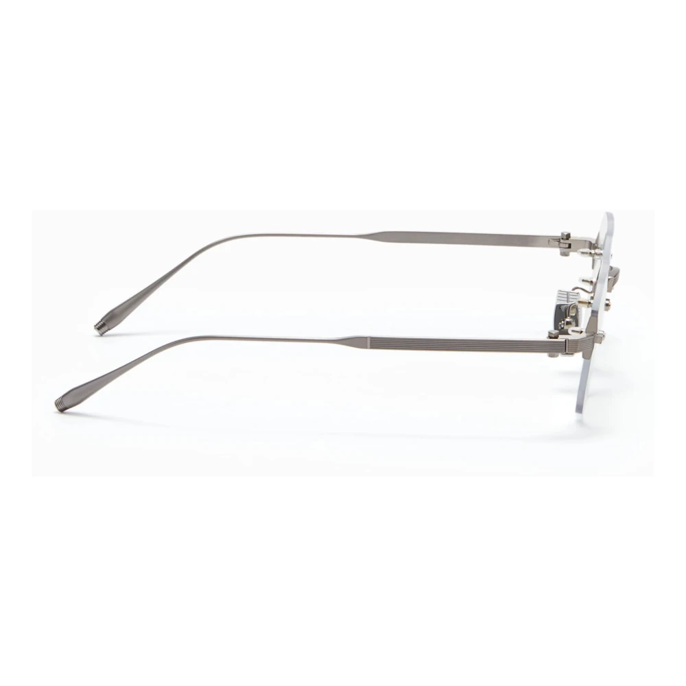 Akoni Rimless Achthoekige Bril Antiek Zilver Gray Heren