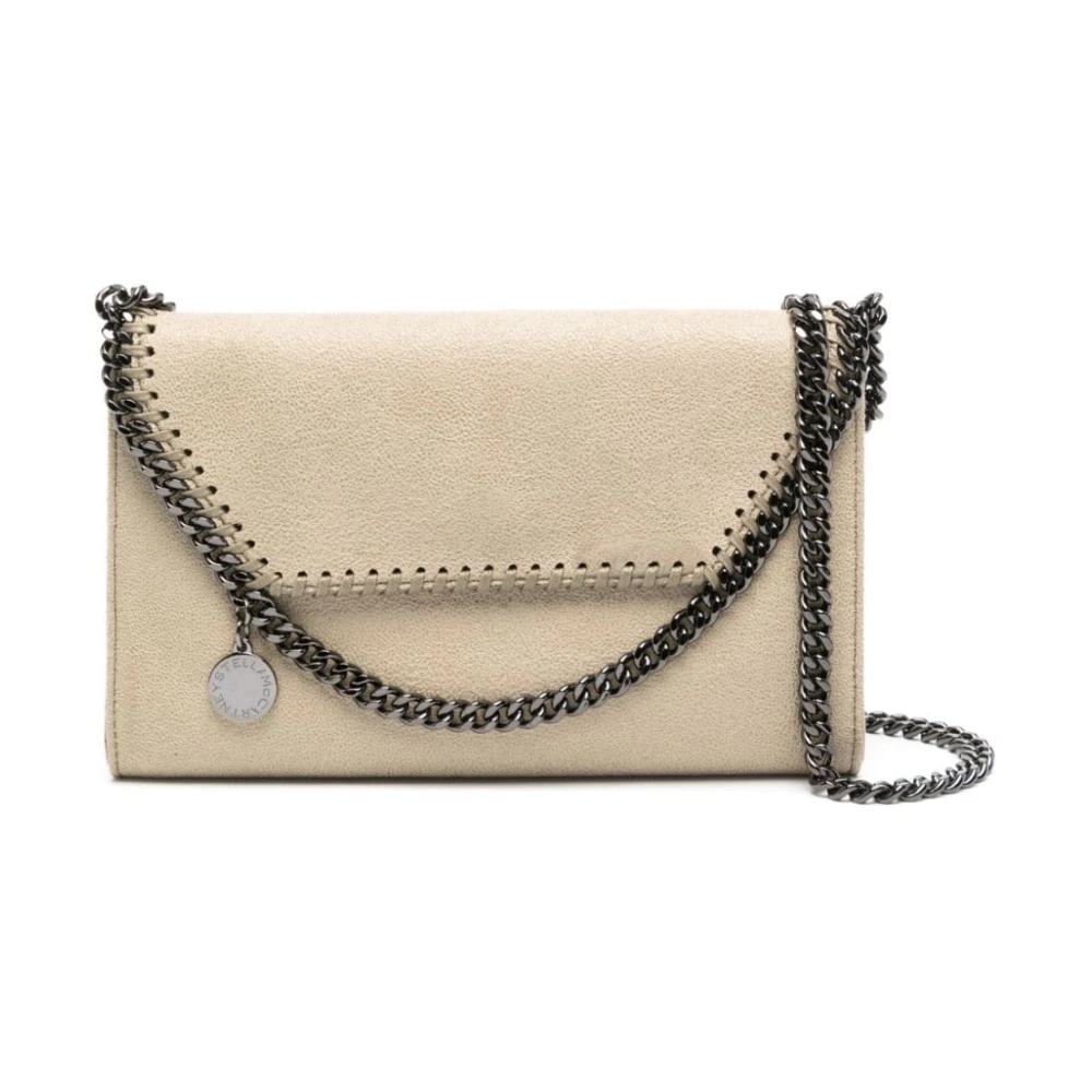 Stella Mccartney Khaki Envelope Chain-Link Schoudertas Beige Dames