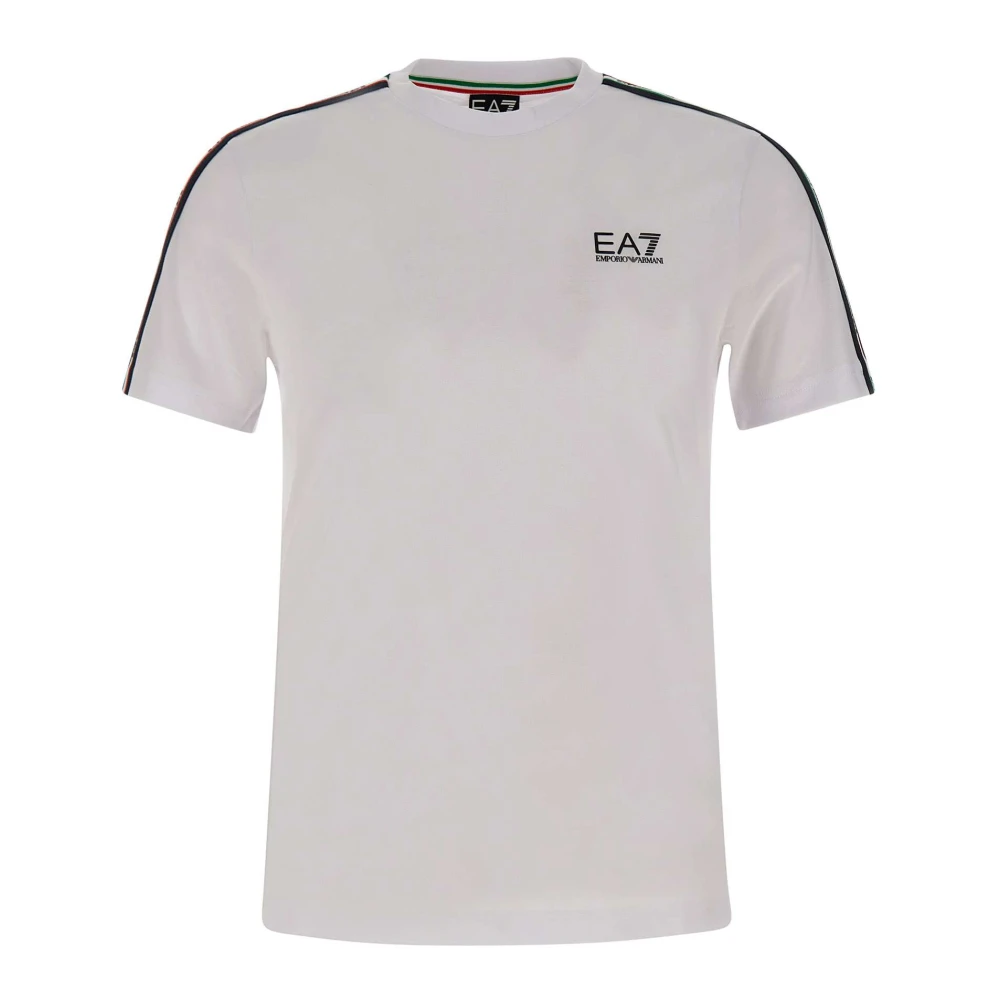 Emporio Armani Ea7 , T-Shirts, Male, White, L, Italian Spirit T-Shirt