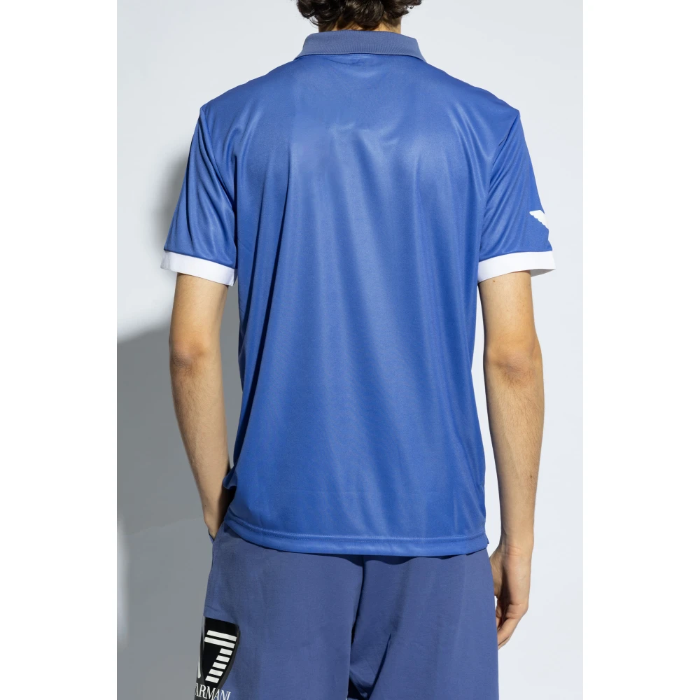 Emporio Armani EA7 Polo shirt met logo Blue Heren