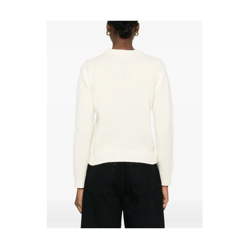 Sporty & Rich Ecru Crew Neck Sweater Beige Dames