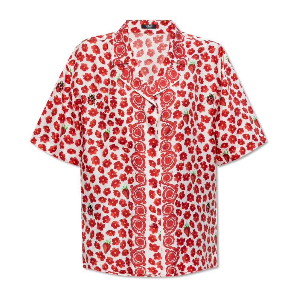 Versace Women's Red Silk Shirt