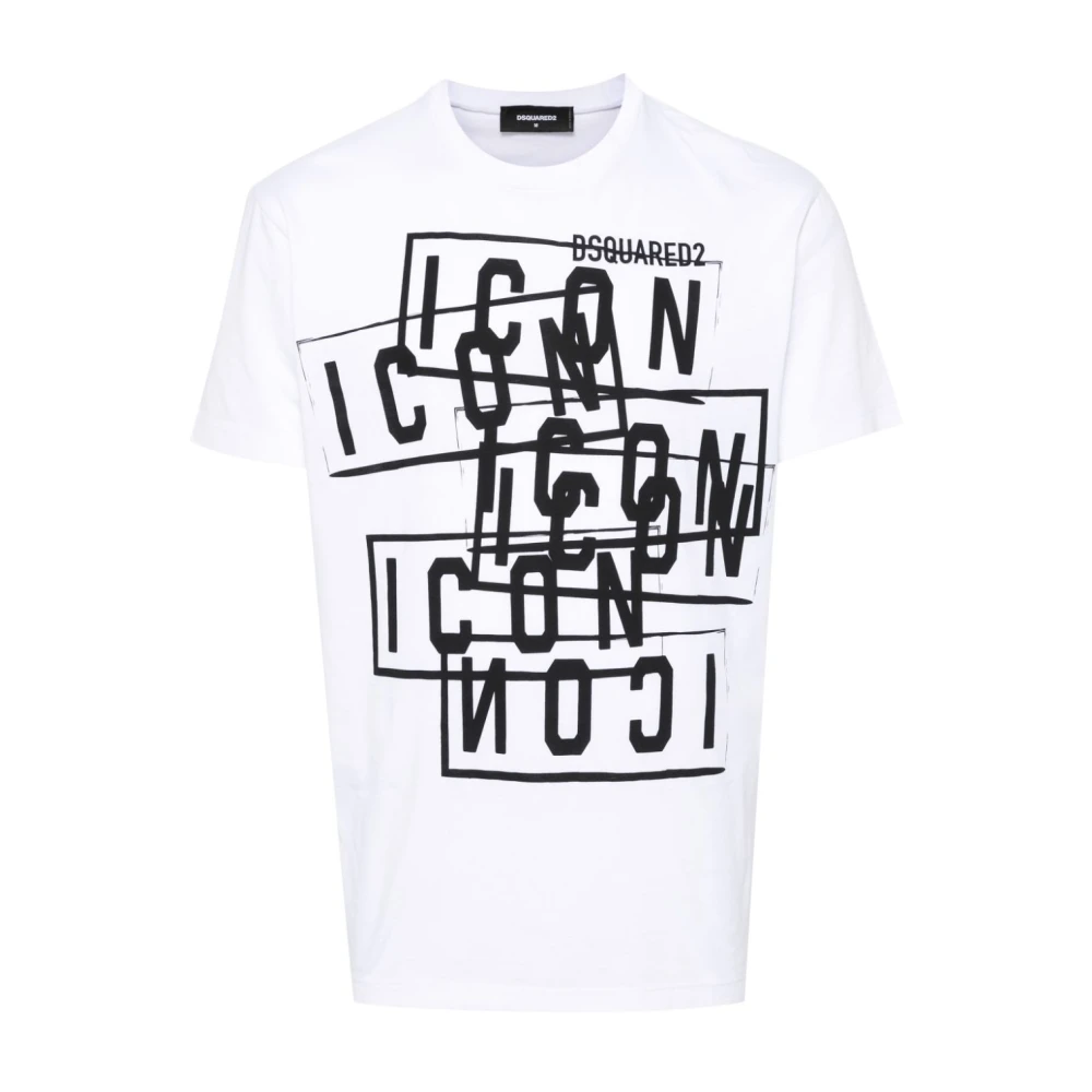 Dsquared2 Icon Stamps Logo Print T-shirt White Heren