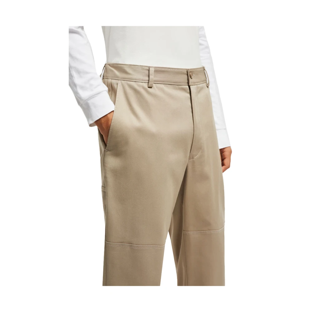 Moncler Stretch Katoen Beige Broek Beige Heren