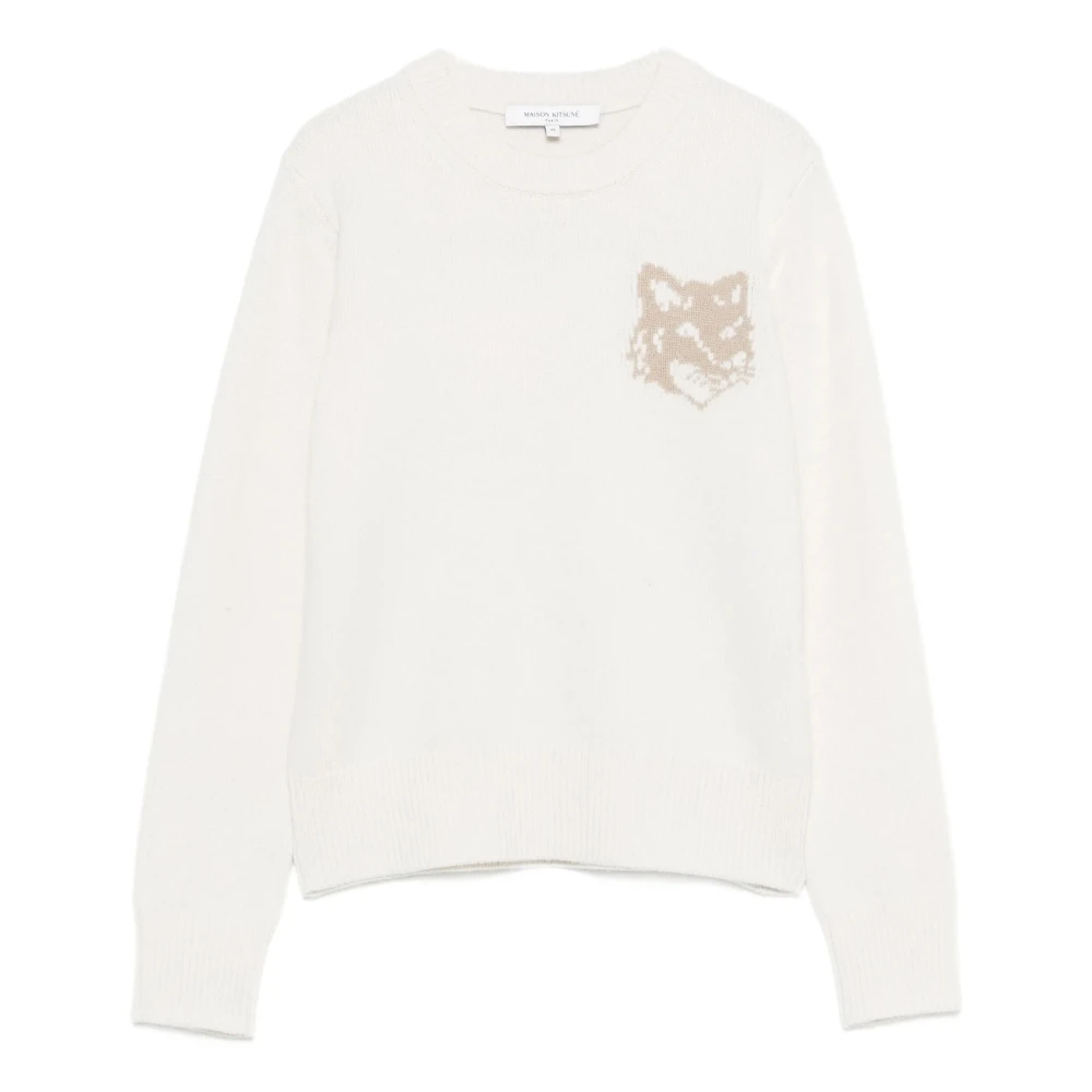 Maison Kitsuné Donna Crema Maglione "Fox Head" - Immagine 3