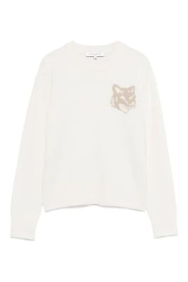 Maison Kitsuné Round-neck Knitwear Vit M