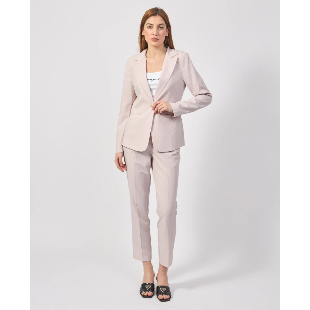 YES ZEE Roze Jas met Revers Kraag Pink Dames