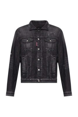 Vintage-effekt Jeansjacka