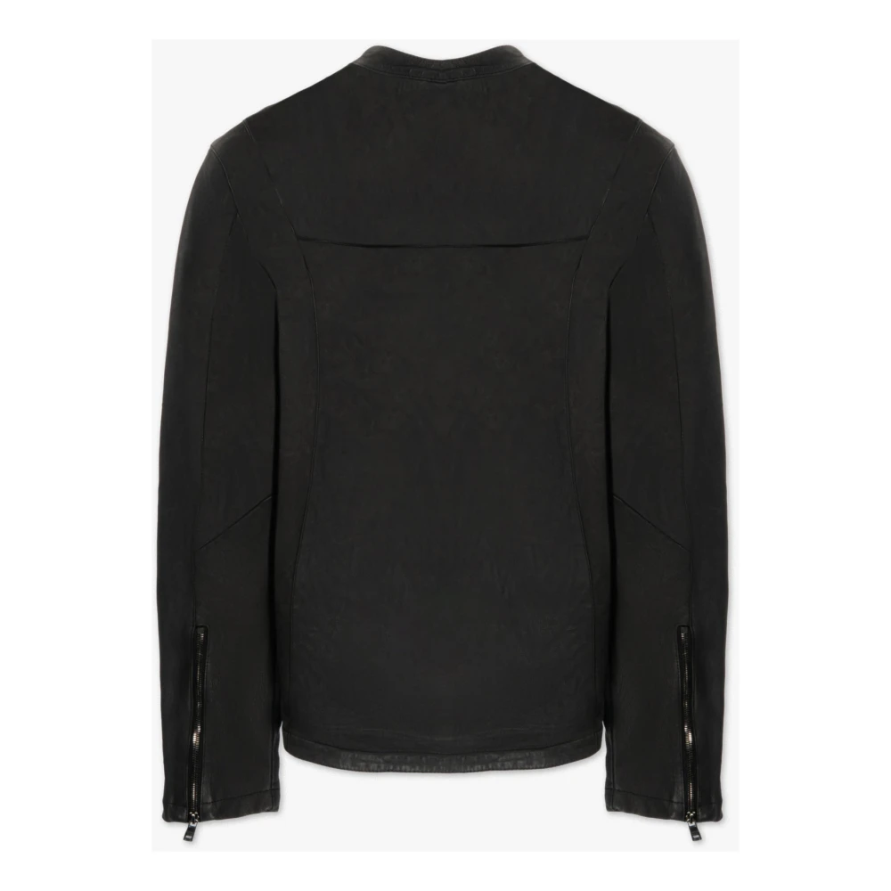 Giorgio Brato Zwarte Zip Racer Jas Black Heren