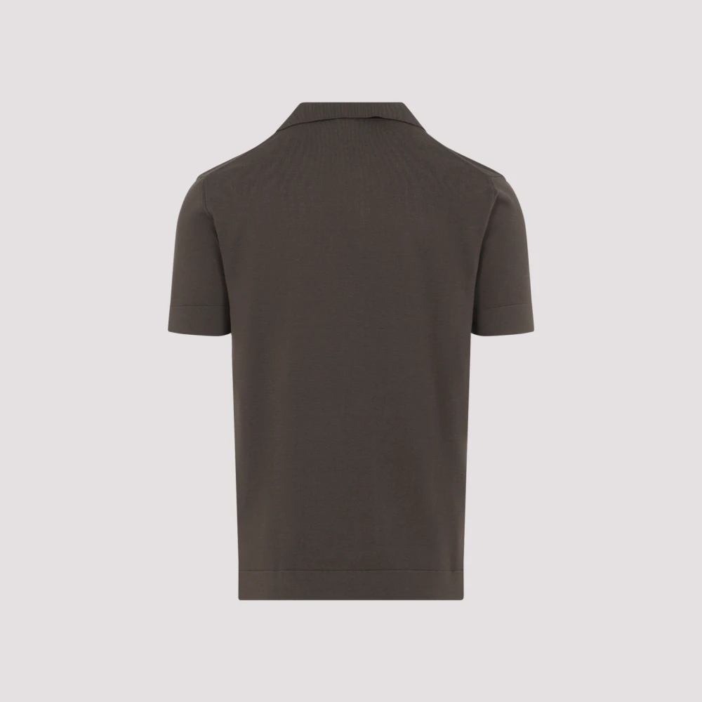 Brioni Bruine T-shirt met zijde blend Brown Heren