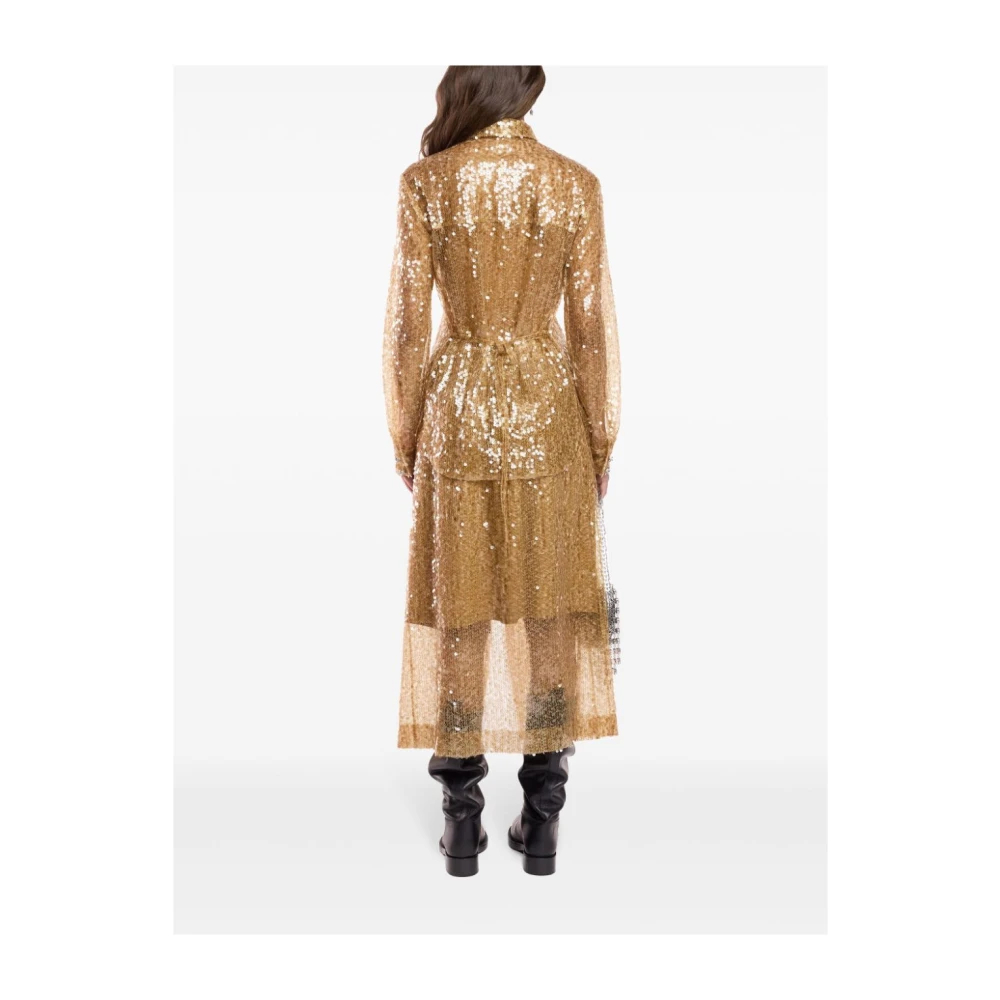Paco Rabanne Mesh Paillet Shirt Yellow Dames