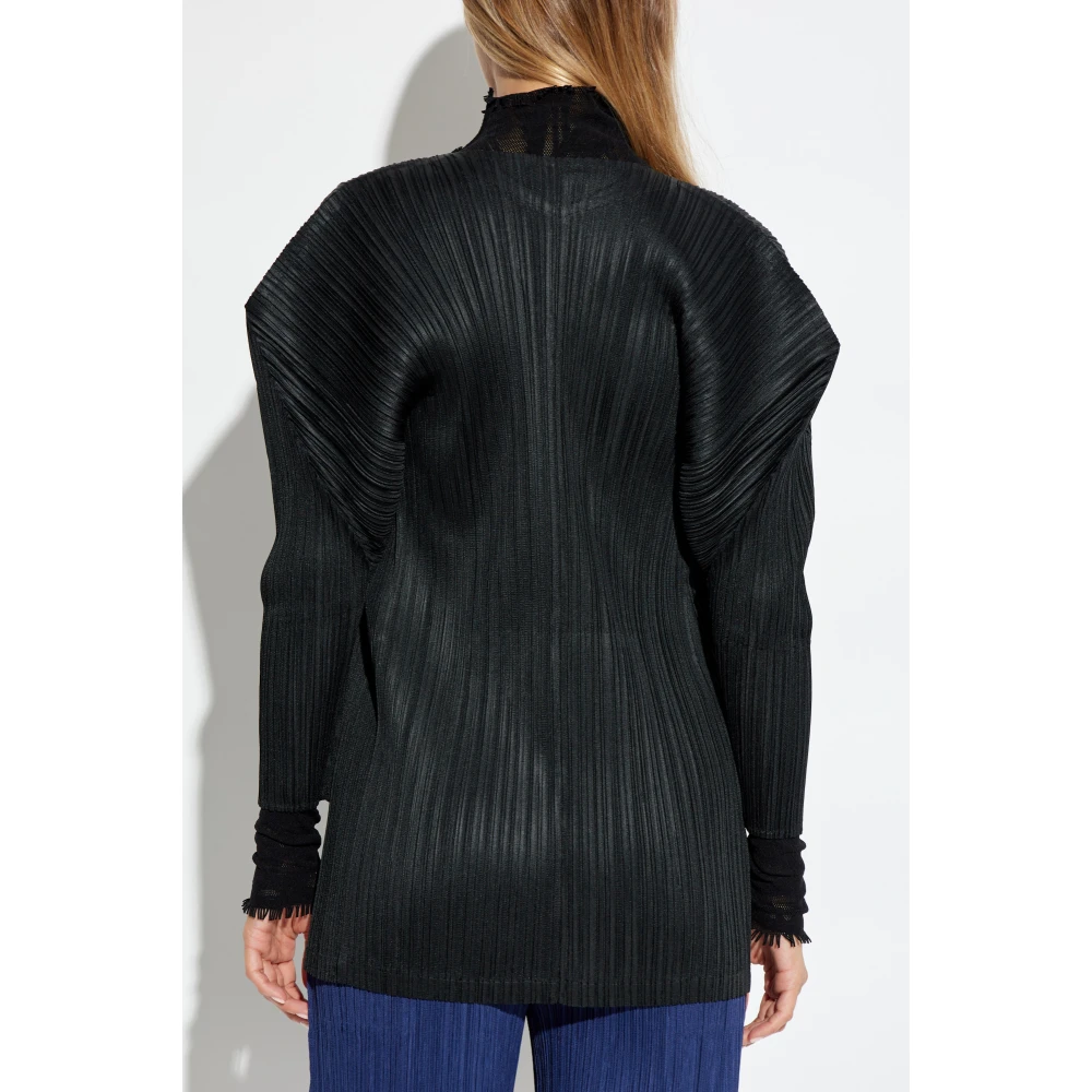 Issey Miyake Geplooide Cardigan Black Dames