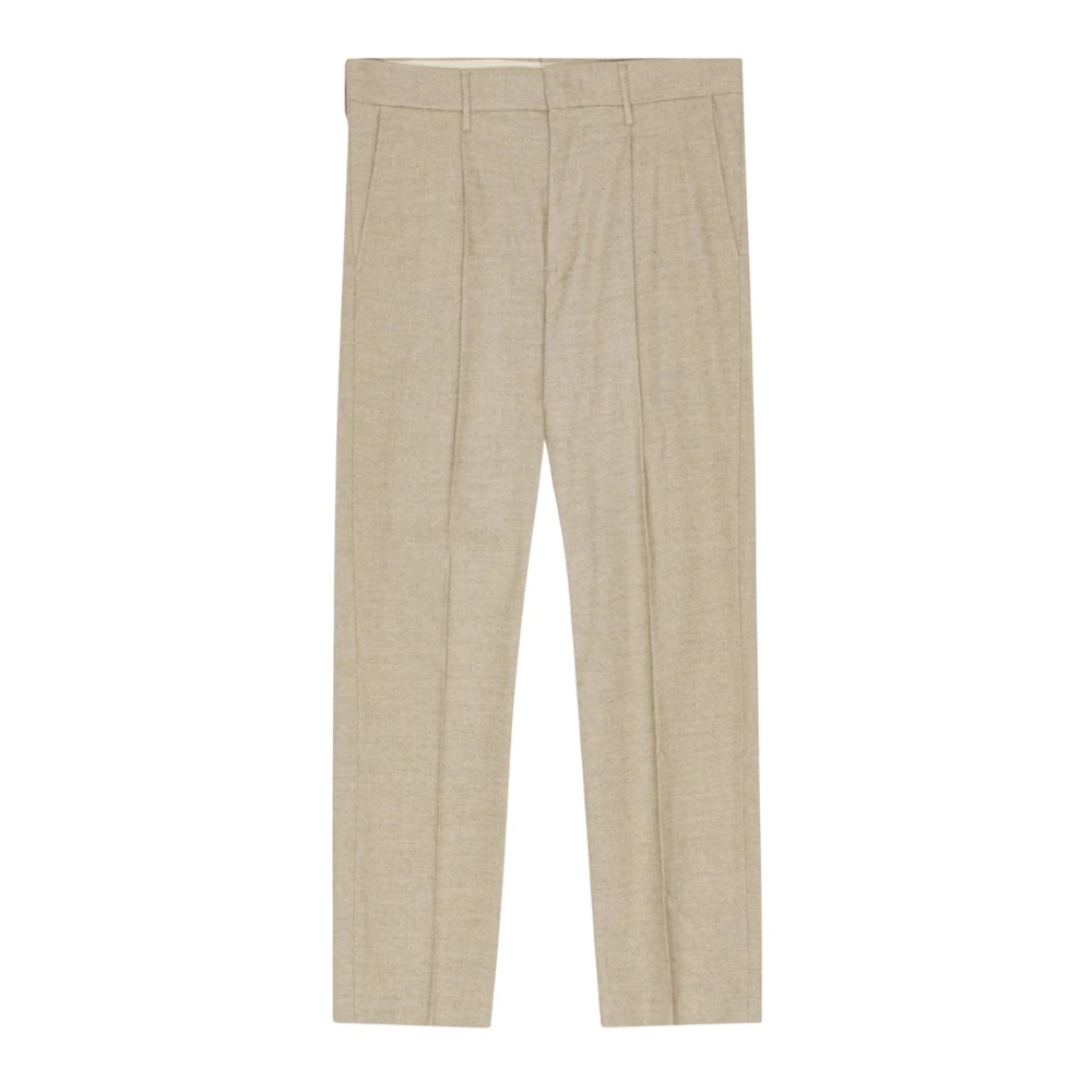 Nn07 Minimalistische Katoenmix Broek Cement Beige Heren