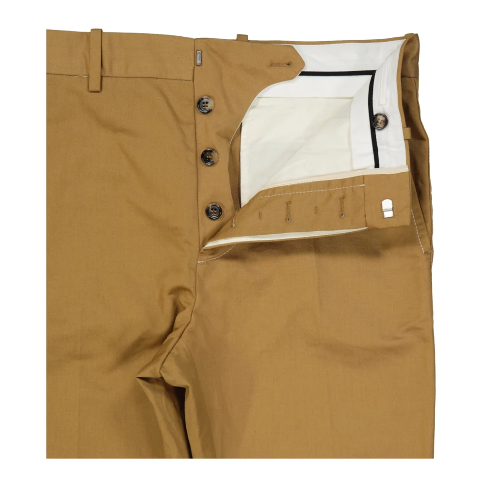 Marni Katoenen Slim Broek met Zakken Brown Dames