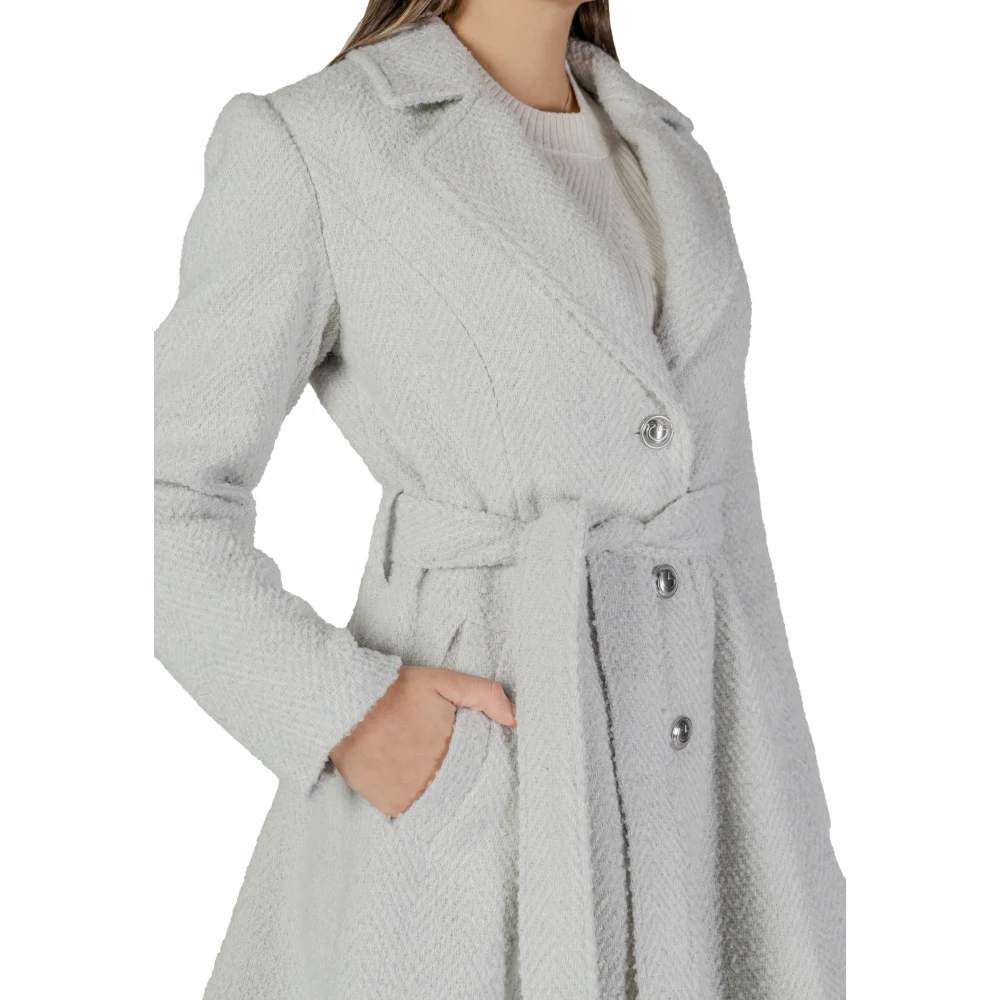 Guess Grijze V-hals Winterjas met Knopen Gray Dames