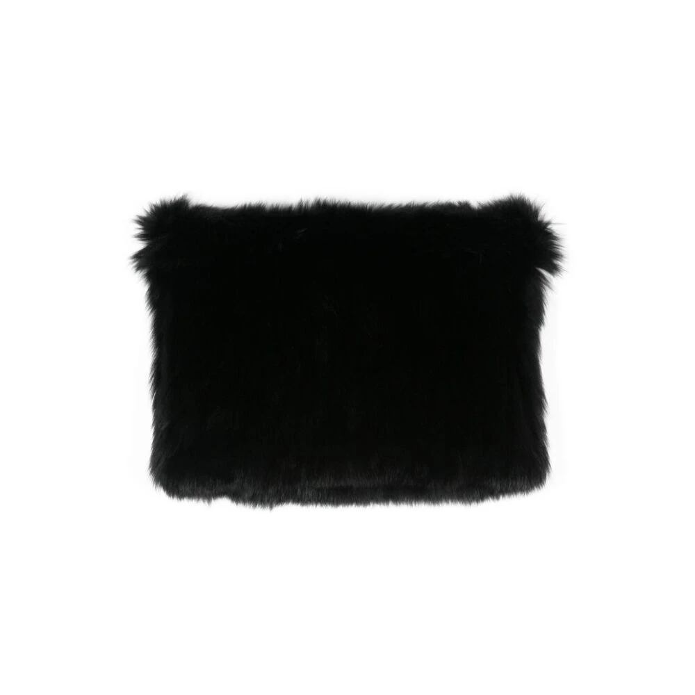 Suprema Zwarte Vossenbont Kraag Elastische Zoom Black Dames