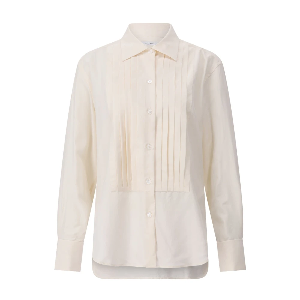Givenchy Women's Beige Silk Blouse With Plastron - Shirts - Xs - Blouses & Shirts